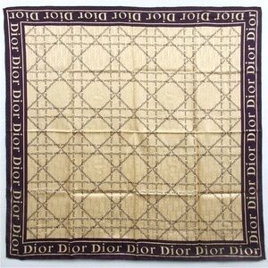 ❌DIOR Beige/Brown Monogram Silk Scarf with purple border❌
